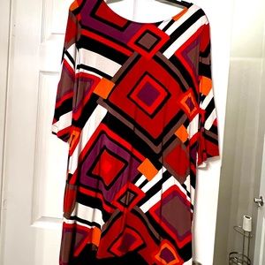 Multi color purple, brown, orange cream. Perfect office wear or church.  Size 24